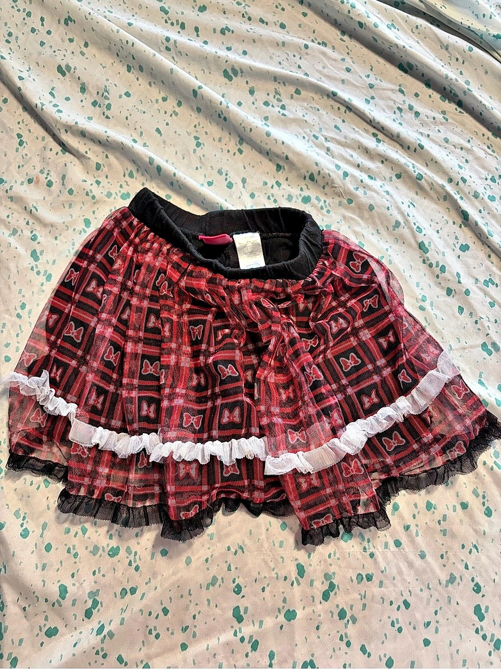 Disney Kids Red & Black Ruffle Skirt